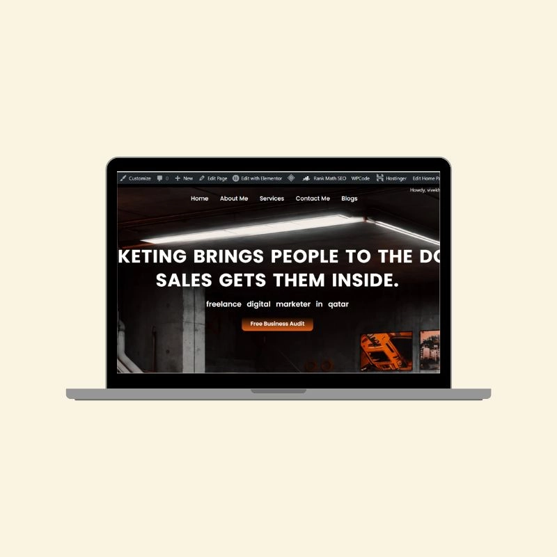 Website design mockup