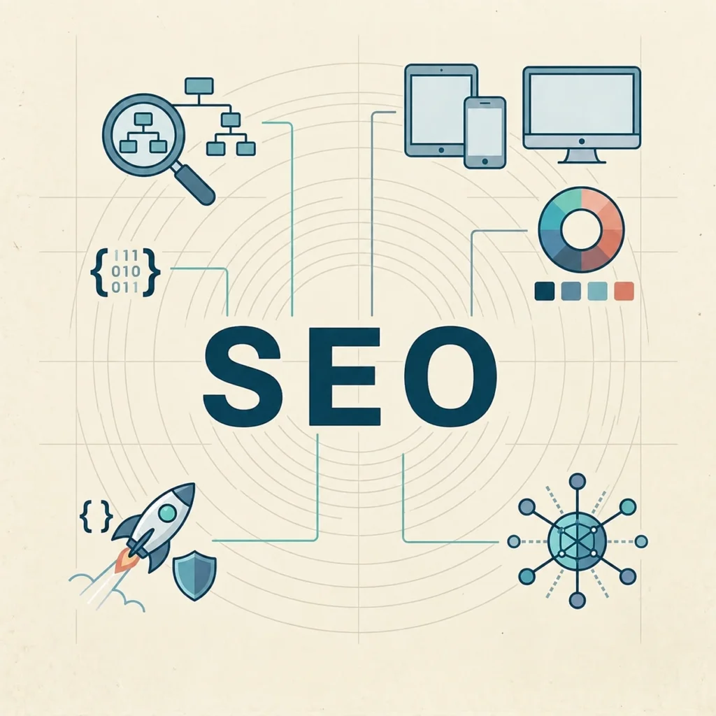 The image contains SEO text